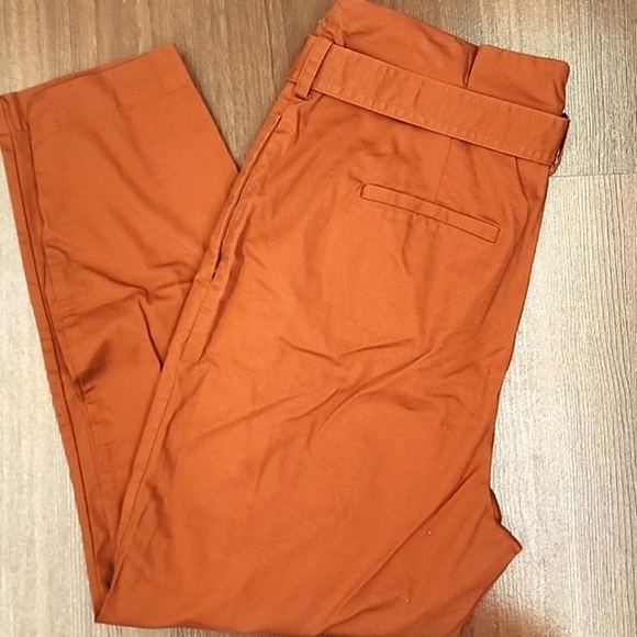 Prolouge paper bag Women's rust Orange Trousers size 8 NWOT - Picture 1 of 8